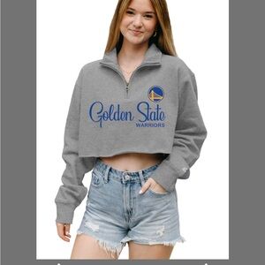 Blue 84 Gray Golden State Warriors Cropped Sweatshirt